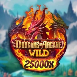Dragons of Arcane Wild slot logo by Foxium at Fish Casino
