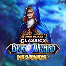 Fire Blaze Blue Wizard Megaways logo by Rarestone Gaming at Fish CasinoFire Blaze Blue Wizard Megaways