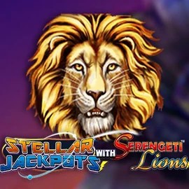 Logo of Stellar Jackpots with Serengeti Lions from Lightning Box Game at Fish Casino